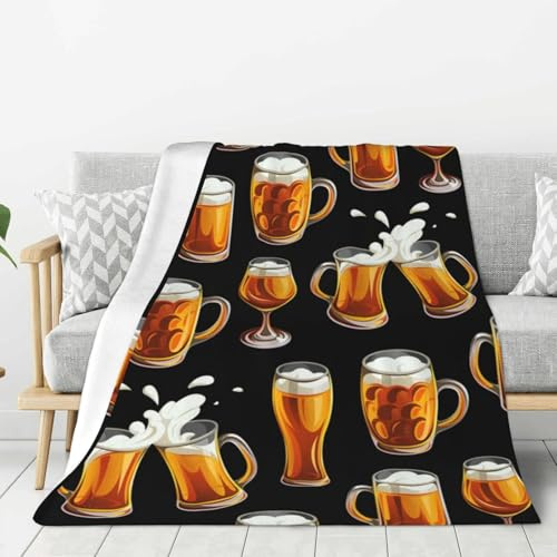 Hnnkloy Beer Glass,Throw Blanket Warm Flannel Plush Soft Sofa Blanket As Bed Cover/Bed Sheets,80x60
