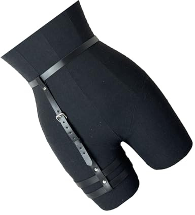 Oxxggkao Élégant harnais de jambe en cuir synthétique 2 en 1 avec chaîne de taille réglable pour femme, style punk, gothique, chaîne de jambe réglable