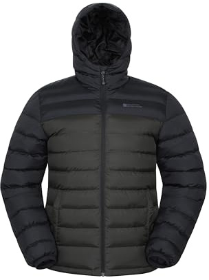 Mountain Warehouse Season Veste rembourrée pour homme – Veste résistante à l'eau, légère, chaude, testée en laboratoire jusqu'à -30 °C, remplissage en microfibre – pour voyage, marche, kaki, 3XL