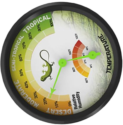 DIKACA Thermomètre Hygromètre Mécanique Reptile sans Batterie Mesure Précise Température et Humidité pour Terrarium Tortue Aquarium