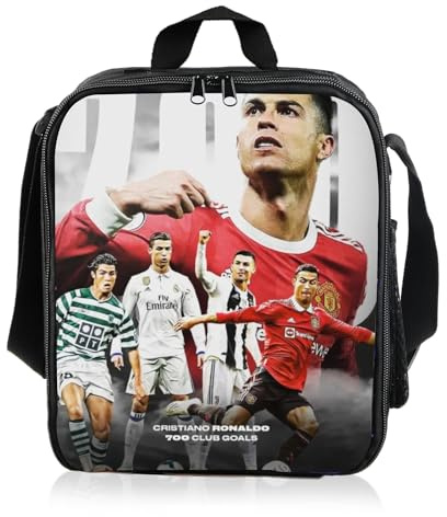 NTGFU Lunch Bags1 with Star Player Print，Reusable and Insulated Lunch Box Kids,Adjustable Shoulder Straps Suitable for Boys, Girls & Teenager for School, Picnics & Outdoor Activities