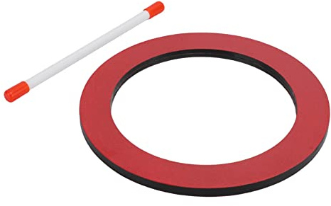 Drfeify Tambour à main pour enfants, son net et doux, planche compressée en résine, rouge (tambour rond)
