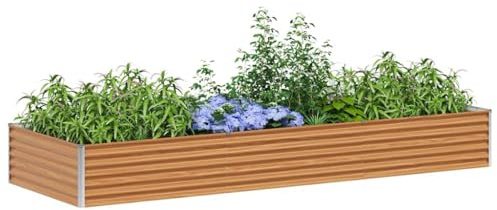 vidaXL Jardinière surélevée 290 x 100 x 36 cm Acier galvanisé, Jardin et Terrasse, Bac à Plantes Métallique, Lit Élevé Extérieur, Solutions pour Espaces Urbains, Design Durable