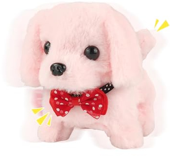 Mtbricey Walking Dog Toys for Kids Realistic Robot Puppy Walking Barking Wagging Tail Stuffed Interactive Dog Toy Plush Toys Gifts for Boys Girls Pet Lovers Educational Toys for Birthdays (Dog7)