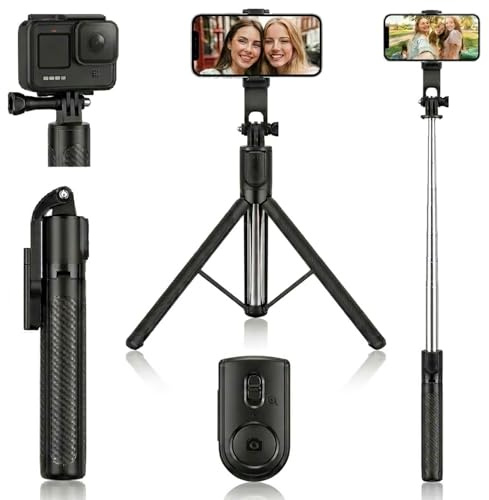 Phone Tripod & Selfie Stick, 180cm All in One Extendable Tripod for Smartphone Portable Travel Tripod Stand with Wireless Remote for iPhone Samsung Android Camera