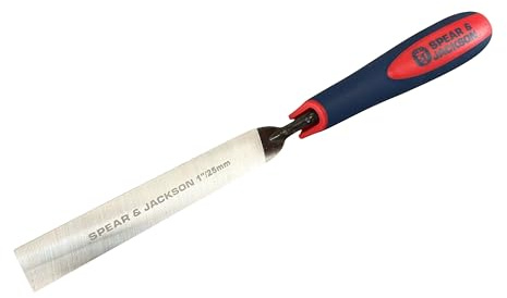 Spear & Jackson TUCK1SF Paleta para Rejuntado 1 (25 mm), Hoja de Acero al Carbono con Mango de Tacto Suave Antideslizante para Juntas de Mortero, Reparación y Restauración