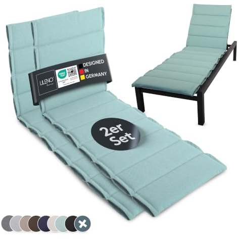 LILENO HOME Sonnenliege Auflage als [2er Set - Rollliege] in Petrol