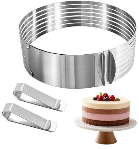 GenYoung Tortenring verstellbar Edelstahl, Ø24-30cm Backring
