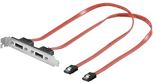 Goobay Festplatten Adapter [2x eSATA-Buchse 7pol. - 2x SATA-Stecker 7pol.] 0.50 m Rot