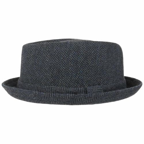 Lipodo Diamond Crown Herringbone Wollhut Pork Pie Fedora mit Innenfutter Stoffhut Damen Herren Sommer Winter