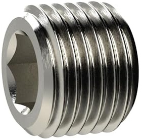 Vis de fermeture, six pans creux, sans ceinture, G 2, SW 32, laiton verni, pression de travail max. 25 bars, tampon de fonctionnement. Charge maximale : 150°C