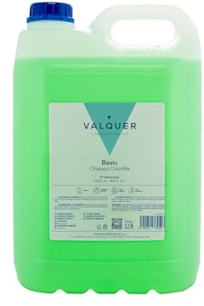 VALQUER Shampoing Professionnel à la Chlorophylle 5 L | Sans Silicones | Grand Format pour Salons de Coiffure et Usage Intensif | Tous Types de Cheveux | Formule Vegan