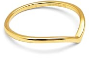 SINGULARU - Anillo Peak. Plata de Ley 925 con Acabado Baño de Oro de 18 Kt. Joyas para Mujer. Talla 12