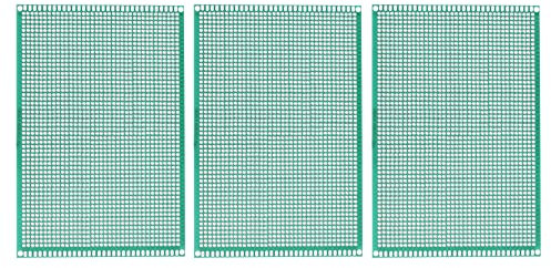 sourcing map 3 Stück PCB Board Einseitige Leiterplatten für Prototyping von Gedruckten Schaltungen Durchkontaktierte Löcher für DIY Löt Elektronikprojekte 100mmx150mm