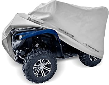 Quad Abdeckplane Quad Abdeckung Quadgarag Grau L mit Box 180-215cm Wasserfest & Extrastark Outdoor Abdeckplane gegen Regen Schnee Wind UV-Strahlung Laub und anderen Schmutz