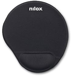 Nilox, Tappetino Mouse Ergonomico, con Base Antiscivolo e Rivestimento Impermeabile, Tappetino Mouse Poggiapolsi, Ideale per Tutti I Tipi di Mouse (palla, ottico, trackball, laser), Nero
