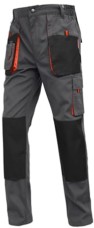 WORK IDEA Pantalon de Travail pour Homme avec Poches à Genoux Oxford en Toile résistante