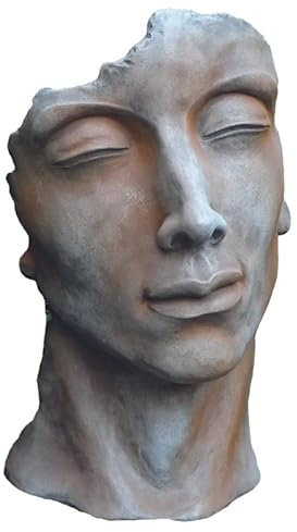 Jardinex Statue Visage Homme extérieur Petit Format - Rouille 53 cm