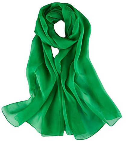 JWSilk Langer Seidenchiffon-Schal, einfarbig