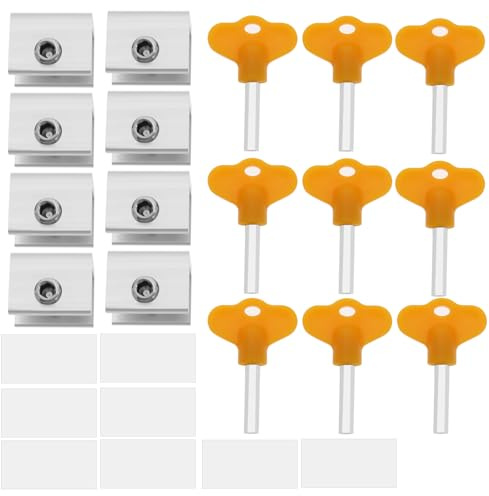 Be In Your Mind 8 Stück Fensterschlösser mit Stopper-Schloss verschiebbar einzelnes Loch aus Metall und Kunststoff langlebig für horizontale/vertikale Schiebefenster Schiebetüren