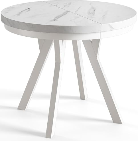 AlpiMeble Esstisch Ausziehbar Evo, Stabile Konstruktion, 100-200cm, Marmur
