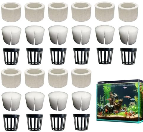 Solid for Water Plants, Ceramic Plant Attachment Basket Base, Anti-Swimming Pot, Aquarium Plant Holder, Flower Pots, Aquarium Soil for Live Plants, Landscaping, Plant Ring