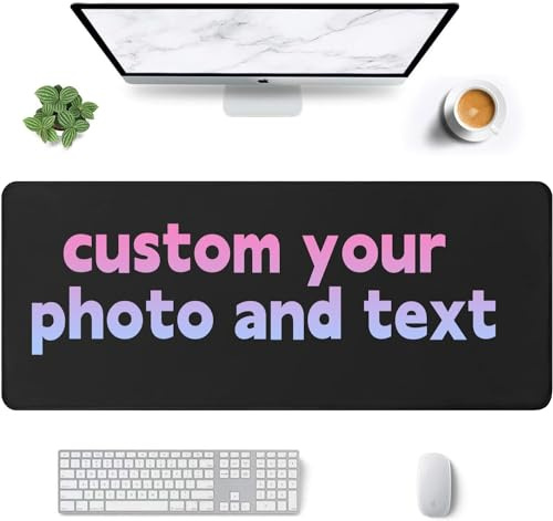 DBLXYAN Tapis de souris personnalisé avec photo – Utilisation polyvalente étendue, image et texte personnalisés, antidérapant, résistant à l'eau pour jeux et bureau XXL (60 x 30 cm)
