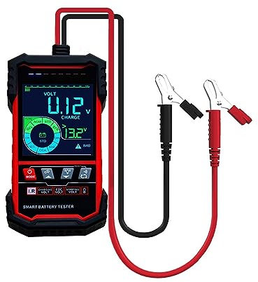 Batterietestgerät Intelligenter Autobatterietester, automatische Erkennung von Batterietests, Starttests, Lasttests, Autobatterie-Erkennungsgerät für LKW, Marine, Motorrad, SUV, Boot(Color:ET2201)