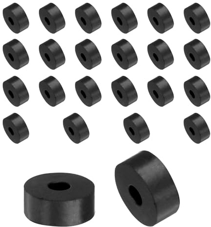 QUARKZMAN Espaciadores de Goma de 20 mm OD 6 mm ID 8 mm altura 24pcs | Espaciador Redondo Antivibración Arandelas de Goma Gruesas para Accesorios de Hogar y Coche