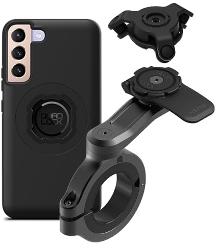 QUAD LOCK Lenker Handyhalterung PRO - Groß mit Vibrationsdämpfer und MAG Hülle für Galaxy S22+