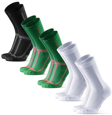 DANISH ENDURANCE Cushioned Running Socks for Long Distances, Anti-Blister Crew Socks, Sweat Wicking, for Men & Women, Unisex, 3 or 5 Pack