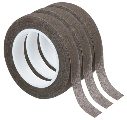 PATIKIL 3er-Pack Blumenband 1/2 x 20 Yard / 12mm x 20m Braun | Blumenwickel-Klebeband, Für Blumenstrauß-Stielumwicklung