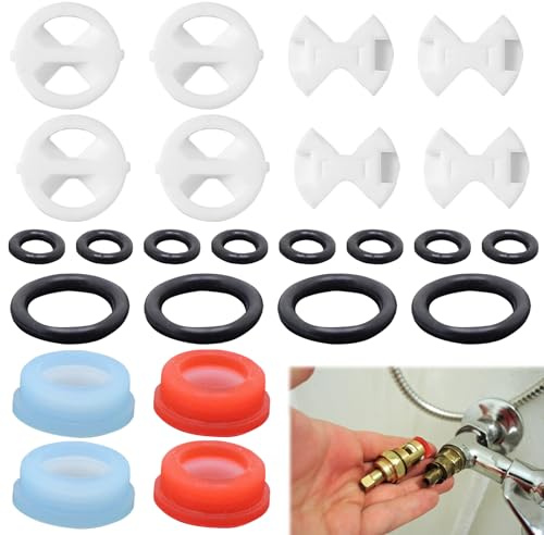 24PCS Silicone Tap Washers for Mixer with Ceramic Discs - 1/2 Turn O-Ring Gaskets for Kitchen Sink Leaking Repair