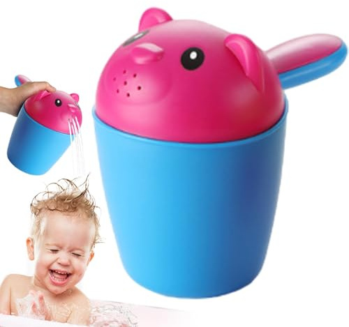 Vaso de lavado para bebé, vaso para el baño, champú, lavavajillas en cascada con mango ergonómico, cucharas de champú, aspersor, agua de baño, taza de baño para bebés para lavar el cabello