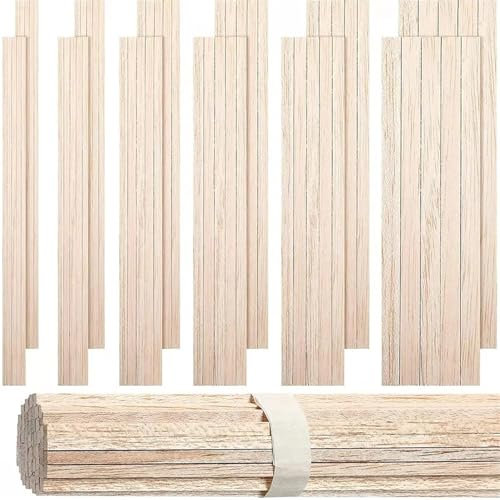 SHBHWS Craft Wooden Sticks 130pcs Balsa Wood Wooden Strip Craft Square Cudgel Model Toys Building Carving Handicraft DIY Accessories Balsa Stick Wooden Sticks For Craft