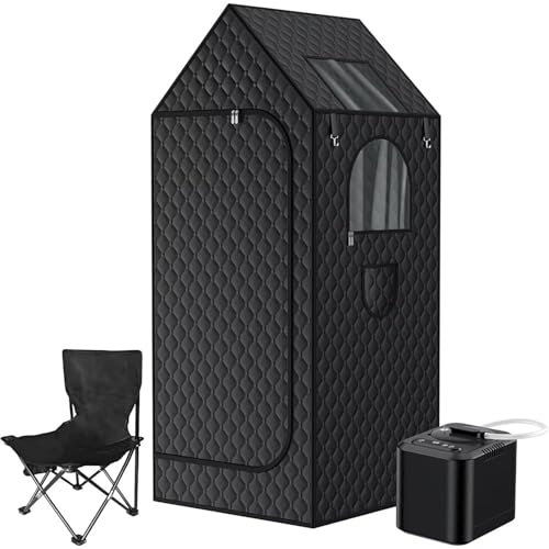 Sauna Portatile per Tutto Il Corpo, Tenda Sauna a Vapore Personale Da 1000 W Con Macchina a Vapore Da 3 Litri, 9 Livelli Di Temperatura, Per Spa, Interni, Esterni, Palestra