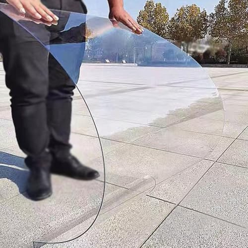 Transparente Polycarbonat-Dachplatte,1mm Dicke Klare Acryl-Kunststoffplatte,Gewächshausplatte,Wetterfest Stegplatten Ersatzplatten für Außenbereich Garten Terrassen Balkon (0,8m x 1m)