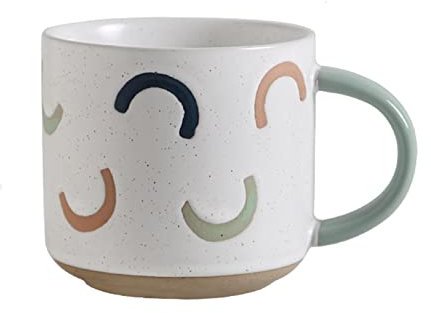 Tazza da caffè in ceramica impilabile, tazza da tè, vin brulè con un sacco di fascino vintage, contiene 350 ml, for personale d'ufficio o uso domestico, adatta al microonde e alla lavastoviglie blu-35