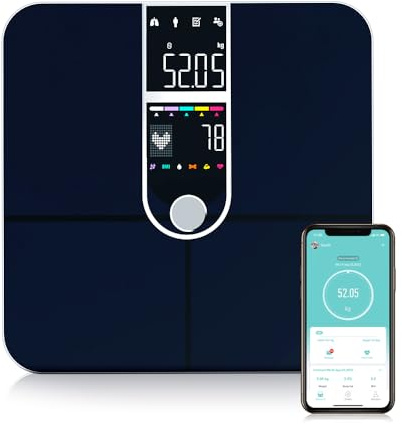 Fitdays – Balance intelligente pour poids corporel, balance de salle de bain numérique, IMC – Balance de graisse corporelle, moniteur de composition corporelle, analyseur de santé avec application