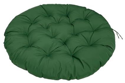 Generisch Papasansessel Kissen Outdoor, Wasserdicht Hängesessel Kissen Rund Sitzpolste, Gemütliches Stuhlauflage Abnehmbar Sitzkissen, Für Gartenstuhl, Rattansessel,Schwingsessel,Dark Green,140cm