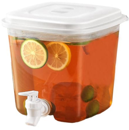 3,5 L Getränkespender mit Zapfhahn, Kühlschrank Wasserspender, Große Kapazität Eiswassereimer, Kunststoff Limonadenspender für Partygetränke, Saft, Eistee, Limonade