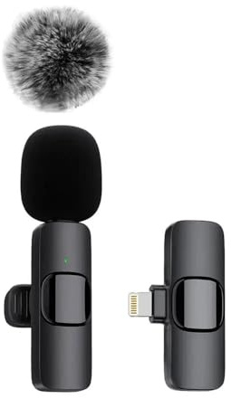 JQVDE Nouveau Microphone Cravate sans Fil for Enregistrement Audio et vidéo, Compatible avec iPhone, Android, Ordinateur Portable, Jeux en Direct, téléphone Portable(1in1 for iOS)