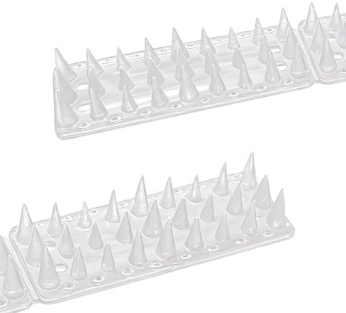 KOKMEYA Vogelabwehr Spikes Transparent, 12 Stück, Vogelspikes für draußen, Vogelschreck, Taubenabwehr Balkon, Waschbären, Katzen-Spikes für Innen- und Außenbereich, Gartenzaun (3,6 m, Transparent)
