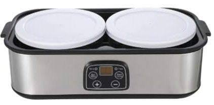 Colcolo Yogurtera Profesional para Preparar Yogur probiótico, Incluye 2 frascos de Vidrio, Ideal para Uso en Cocina y panadería.
