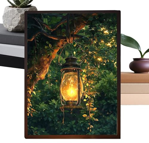 Generisch Pintura luminosa LED | 3 colores realistas, decoración de pared luminosa, varios niveles de intensidad regulable, decoración para salón, dormitorio, cocina, para habitaciones, cocina