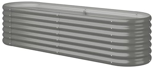 Bancal de acero galvanizado 152 x 40 x 36 cm para macizos de jardín, duradero y resistente a la intemperie, ideal para cultivo de hortalizas y parterres de flores