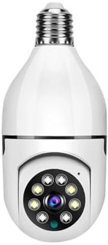 Telecamere di Sorveglianza, Telecamera a lampadina HD E27 Visione notturna a colori Telecamera interna WiFi Allarme vocale Audio bidirezionale Monitoraggio del movimento AI Cam IP(Cam Add 64G Card)