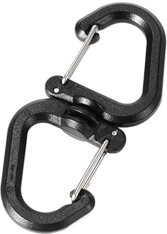 360 Rotating Double Carabiner - Outdoor Swivel Clip, Portable S Chain Hook, Sturdy Carabiner with 360 Degree Rotation, Multi Use Backpack Accessory, Carabiners for Keychains Dog Walking Travel Hiking