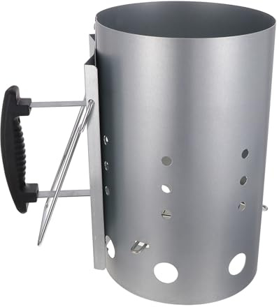 INOOMP Accenditore per Carbone Galvanizzato Circolazione dell'Aria Senza Sapore Chimico, per Barbecue Esterno e Grigliate All'aperto