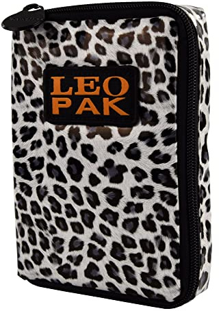 Karella - Estuche para dardos (18 x 13 x 5 cm), diseño de estampado de leopardo